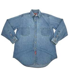 Vintage Marlboro Denim Shirt Men’s M USA Made Western Button Up Blue 90s